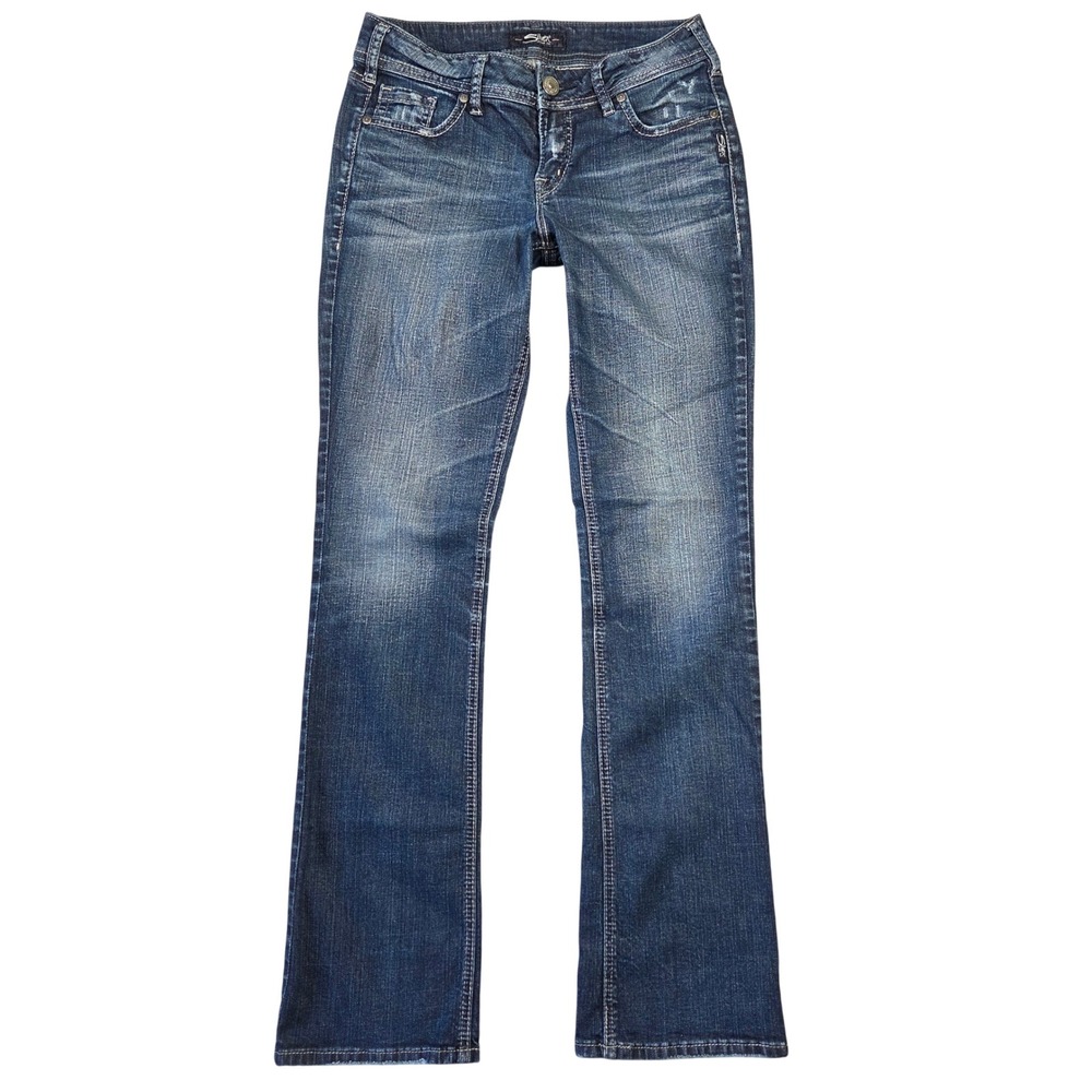 Silver Jeans Co Elyse Slim Bootcut Jeans Women 26x33 Mid Wash Blue L03601SJL374